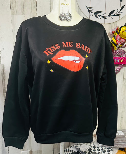 BLACK KISS ME BABY SWEATSHIRT SIZE L
