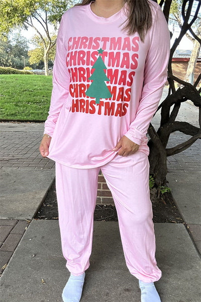 PINK CHRISTMAS PAJAMA SET