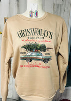 TAN GRISWOLD'S CHRISTMAS SWEATSHIRT SIZE LARGE