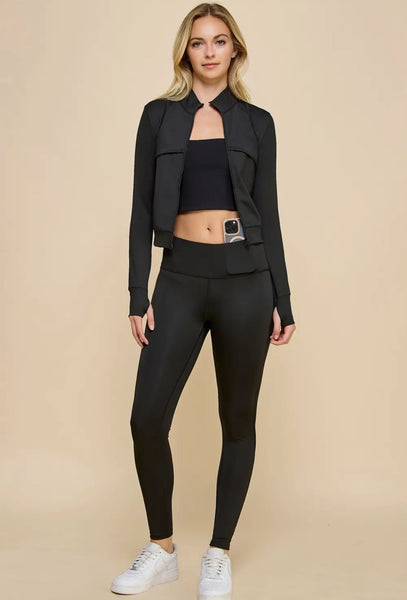 SOLID YOGA JACKET SET