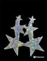 IRIDESCENT TRIPLE STAR EARRINGS