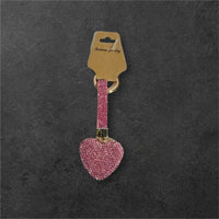 PINK RHINESTONE HEART KEYCHAIN