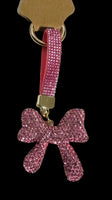 BOW PUFFY RHINESTONE KEYCHAIN