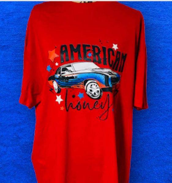 AMERICAN HONEY CAR RED T SHIRT