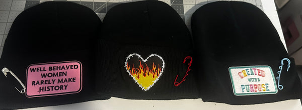 CUSTOM BEANIES WITH PATCH AND PIN