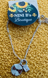 SILVER CHAIN WITH CIRCLE AND RHINESTONE CHARM NECKLACE