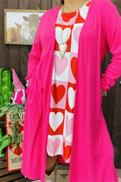 Pink soft cardigan w/long sleeves