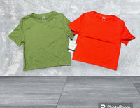 SEAMLESS SHORT SLEEVE CREW NECK CROP SHIRT