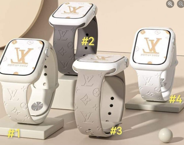 LV EMBOSSED SILICONE IWATCH BANDS 42/44/45/49