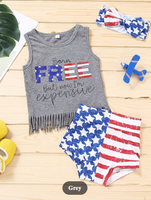 FREE FRINGE TANK AND FLAG SHORTS SET