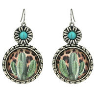 LEO AND CACTUS BUBBLE GLASS EARRINGS