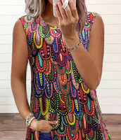 MULTI COLOR COLORBOOK PRINT SLEEVELESS TOP