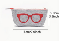 SOFT GREY WOOL GLASSES COSMETIC CASE