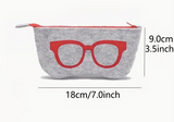 SOFT GREY WOOL GLASSES COSMETIC CASE