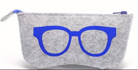 SOFT GREY WOOL GLASSES COSMETIC CASE