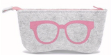 SOFT GREY WOOL GLASSES COSMETIC CASE