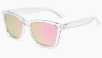 CLEAR FRAMED POLARIZED SUN GLASSES