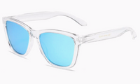 CLEAR FRAMED POLARIZED SUN GLASSES