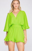 NEON LIME SHORT ROMPER