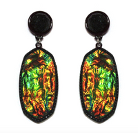 BLACK ON BLACK OPAL AND DRUZY KENDRA NOT EARRINGS