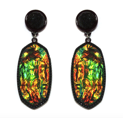 BLACK ON BLACK OPAL AND DRUZY KENDRA NOT EARRINGS