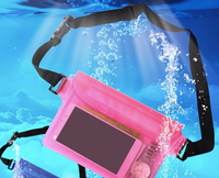 PINK WATERPROOF DRY BAG WITH ADJUSTABLE STRAP