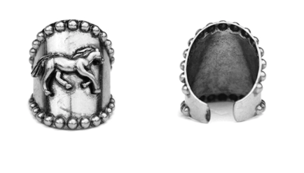 SILVER HORSE ADJUSTABLE RING