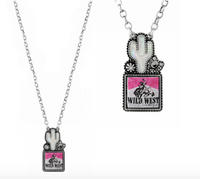 WILD WEST WITH LIGHT PINK AB CACTUS NECKLACE