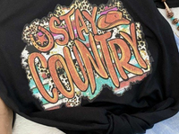 STAY COUNTRY HEATHER GREY T SHIRT
