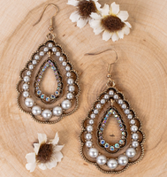 CRYSTAL SQUASH BLOSSOM EARRINGS WITH AB STONES