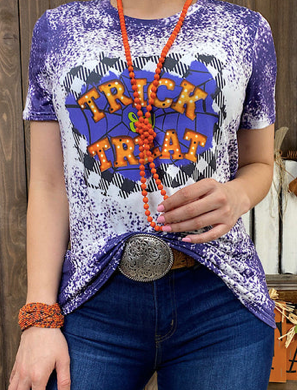 PURPLE BLEACHED OUT TRICK OR TREAT TOP