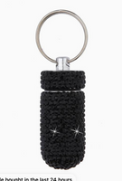 RHINESTONE PILL CASE KEYCHAIN