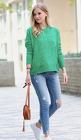 KELLY GREEN DOLMAN SWEATER