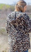 WRAP ME UP LEOPARD SHERPA JACKET WITH HOOD S/M