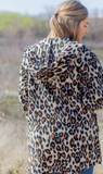 WRAP ME UP LEOPARD SHERPA JACKET WITH HOOD S/M