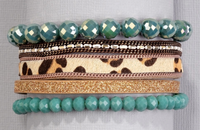 TURQUOISE AND LEO STACK BRACELET SET