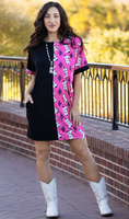 WESTERN COLOR BLOCK DRESS