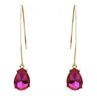 FUCHSIA MARQUISE V WIRE EARRINGS