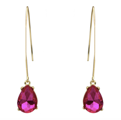 FUCHSIA MARQUISE V WIRE EARRINGS