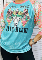 FREE SPIRIT WILD HEART RAGLAN TOP