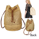 DRAWSTRING STRAW BEACH BACKPACK