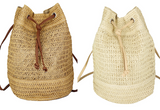 DRAWSTRING STRAW BEACH BACKPACK