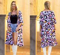 MULTI COLOR BUBBLE PRINT RUFFLE DUSTER