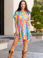 MULTI COLOR LEOPARD DRESS