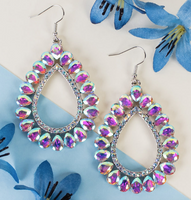 AB STONE TEARDROP EARRINGS