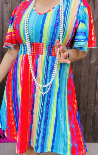 BRIGHT SERAPE DRESS