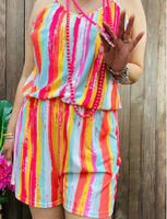 BRIGHT SERAPE ROMPER
