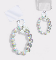 IRIDESCENT BOW AND BALL PHONE CHARMS