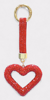 HOLLOW HEART RHINESTONE KEYCHAIN