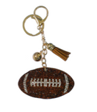 RHINESTONE CUSHION FOOTBALL KEYCHAINS